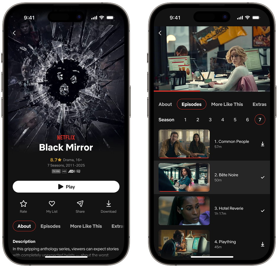 Редизайн мобильного приложения Netflix